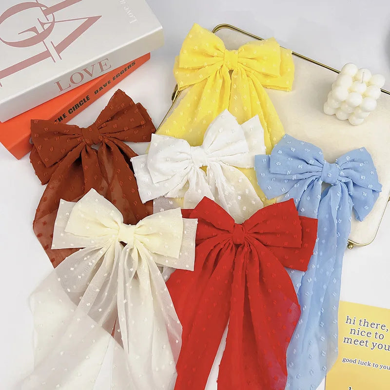 Chiffon Bow Hair Clip – Large Spring Barrette for Women Bow Hair Barrette Nixie