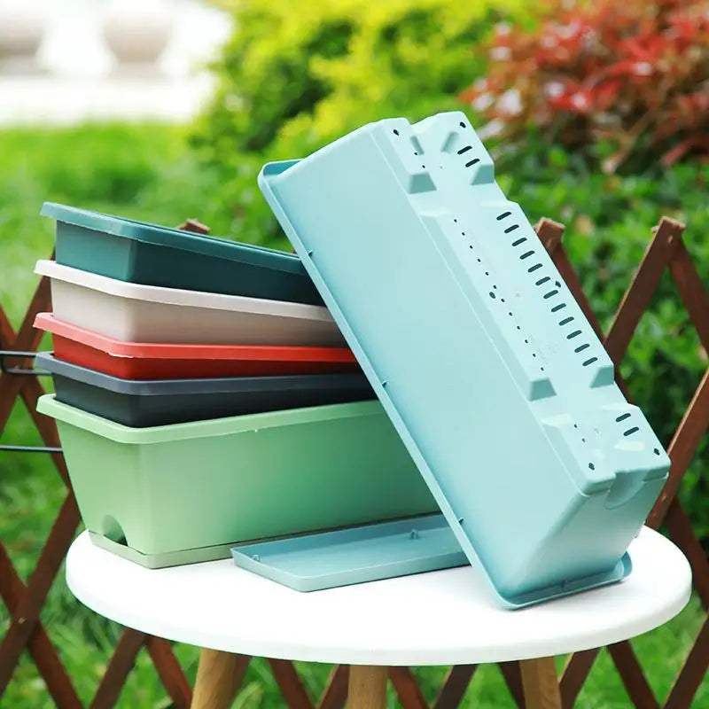 Self-Watering Planter Pot with Drainage Base – Herbs & Veggies