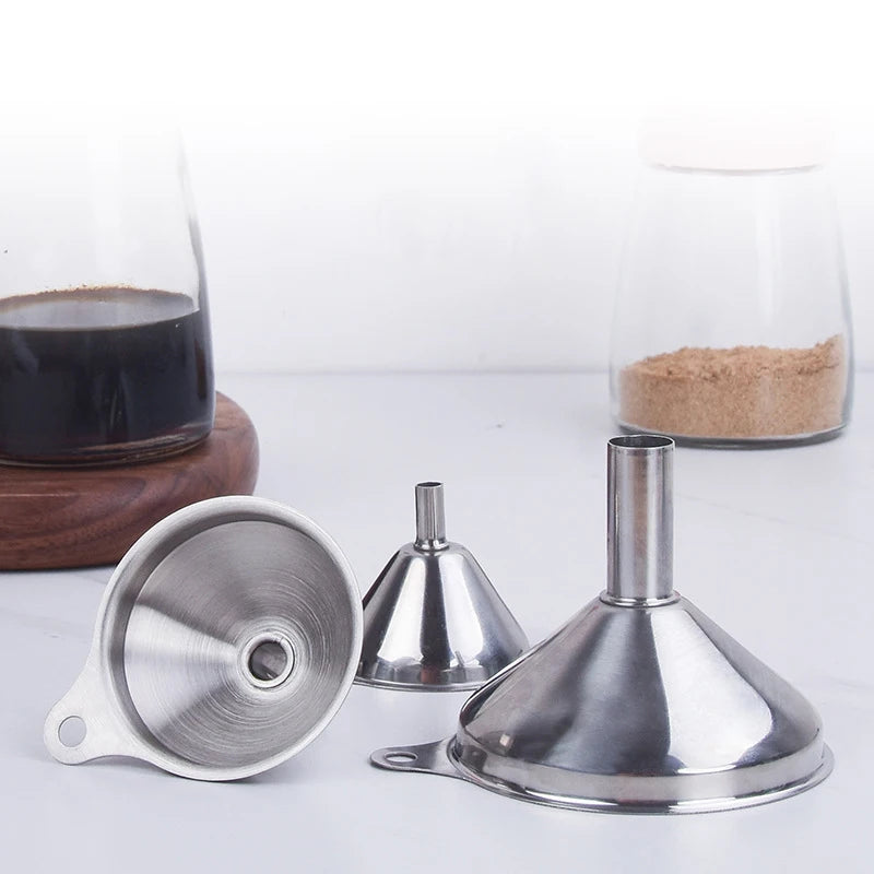 Stainless Steel Kitchen Funnel Set – 3 Food Grade Metal Funnels Kitchen Funnel Set Nixie