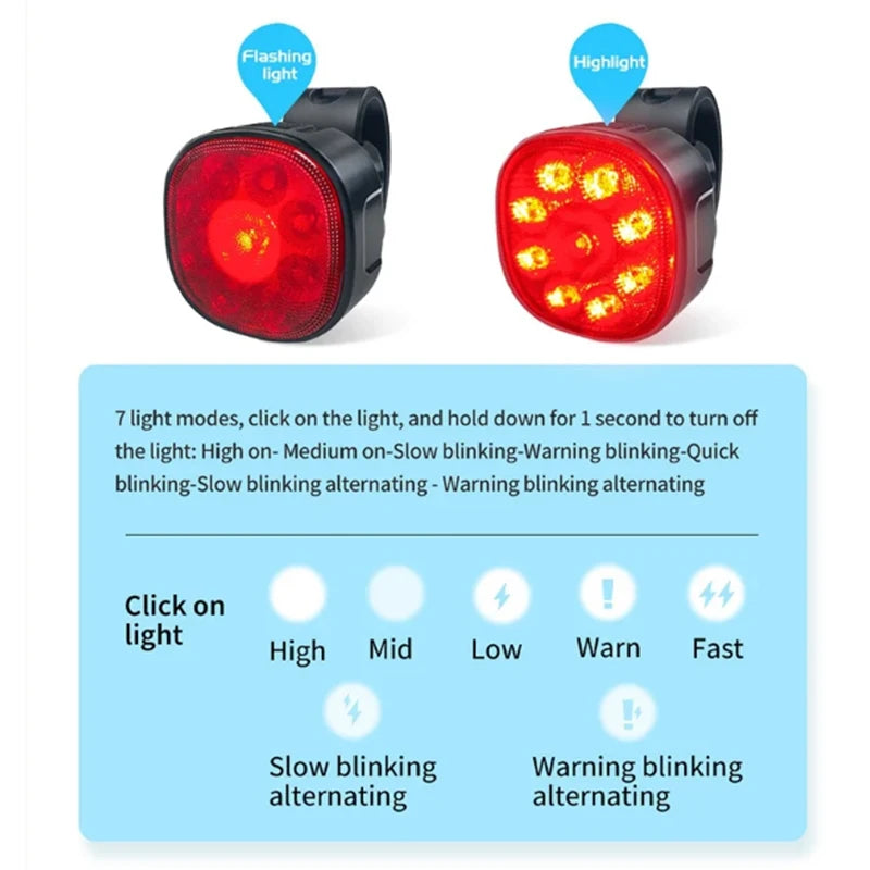 USB Rechargeable Bike Light Set – Front & Rear LED Lights Bike Light Set Nixie