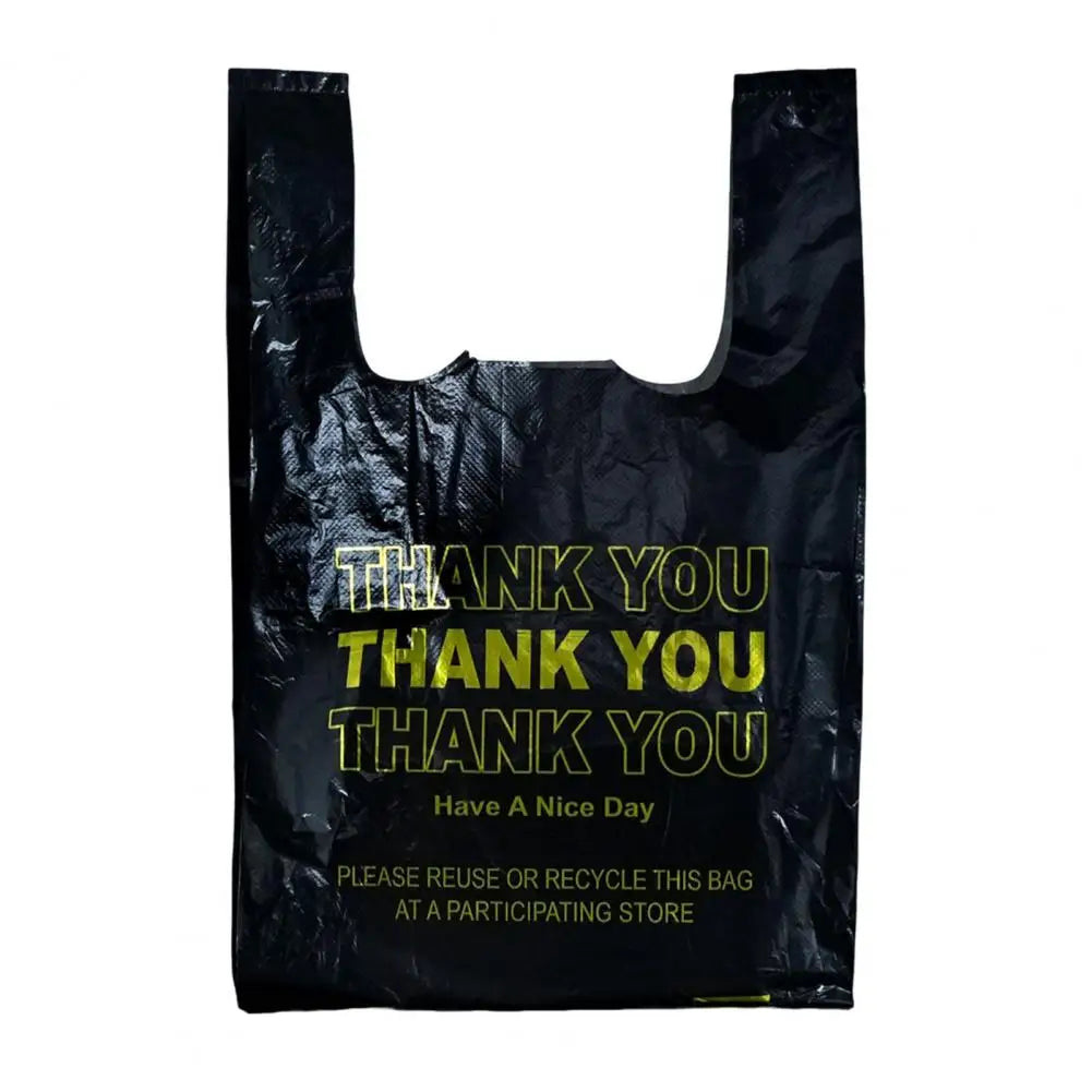 50Pcs Heavy Duty Plastic Grocery Bags with Handles – Thank You Plastic Shopping Bags Nixie S Black