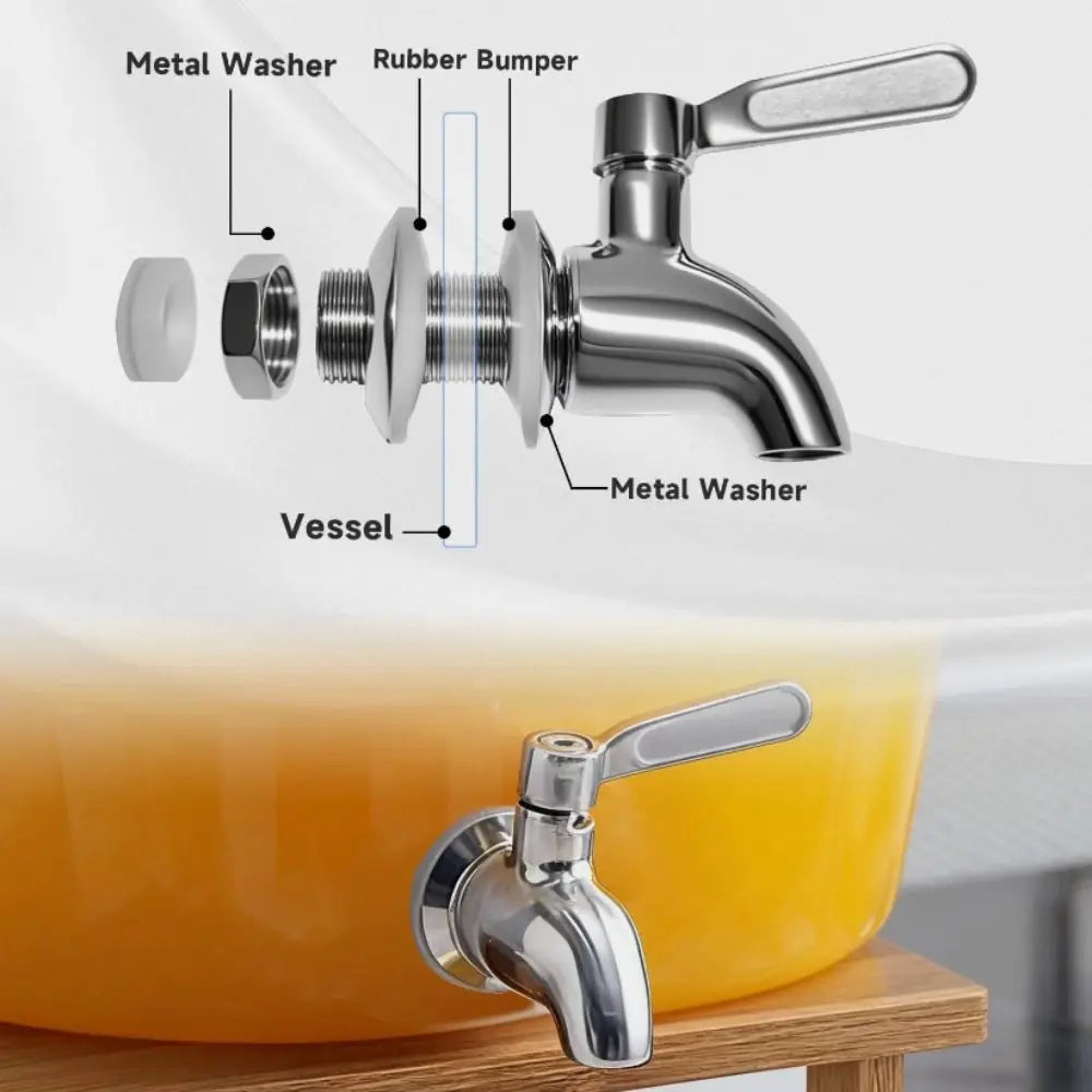304 Stainless Steel Beverage Dispenser Spigot – Leakproof Dispenser Spigot Nixie