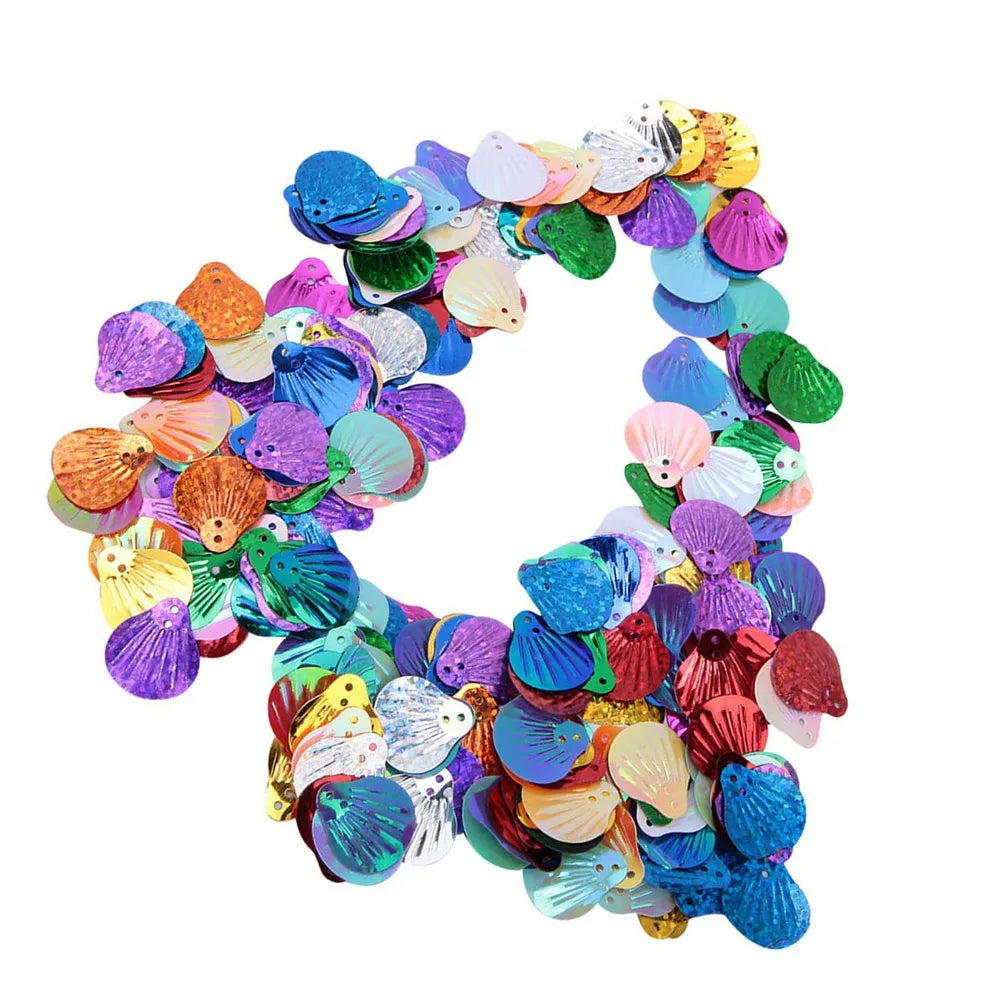 50g Shell Sequins 18x20mm Double Hole PVC for DIY Crafts Craft Sequins Nixie