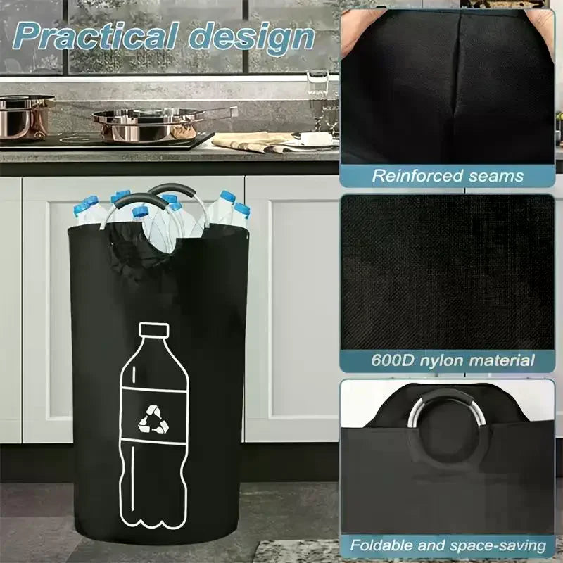 82L Folding Recycling Bag – Large Bottle Storage Bin & Organizer Folding Recycling Bin Nixie Default Title
