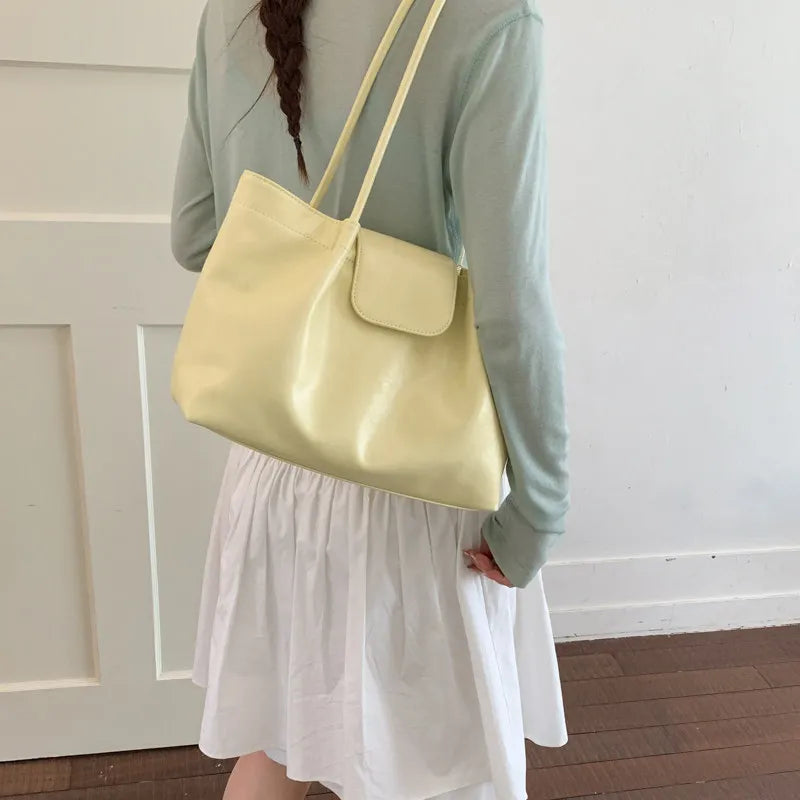 Large Faux Leather Tote Bag for Women – Commuter Shoulder Bag Women's Tote Bag Nixie