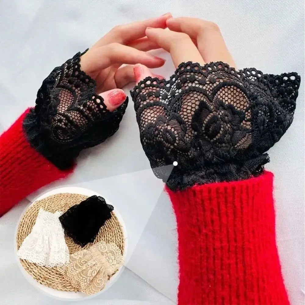 Detachable Lace Wrist Cuffs – Elegant False Sleeve Cuffs Lace Wrist Cuffs Nixie