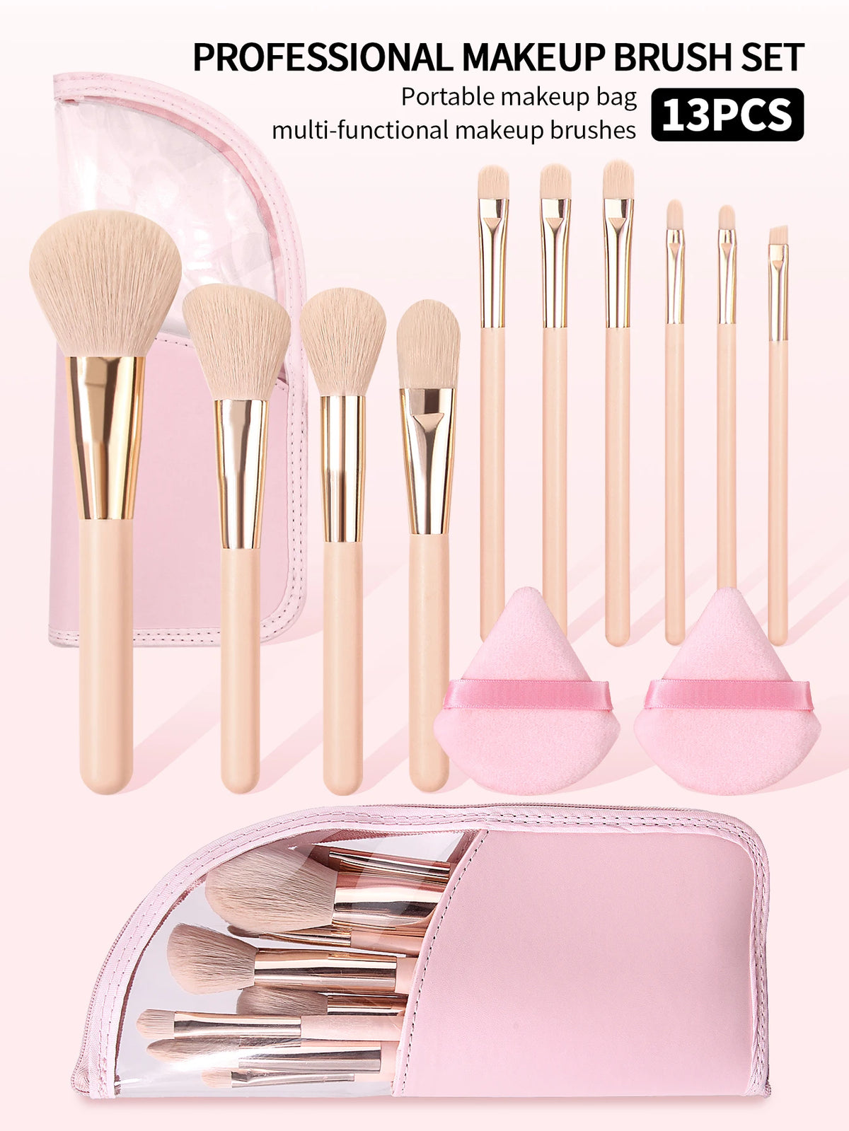 13pc Professional Makeup Brush Set – Eyeshadow & Eyeliner Kit Makeup Brush Set Nixie