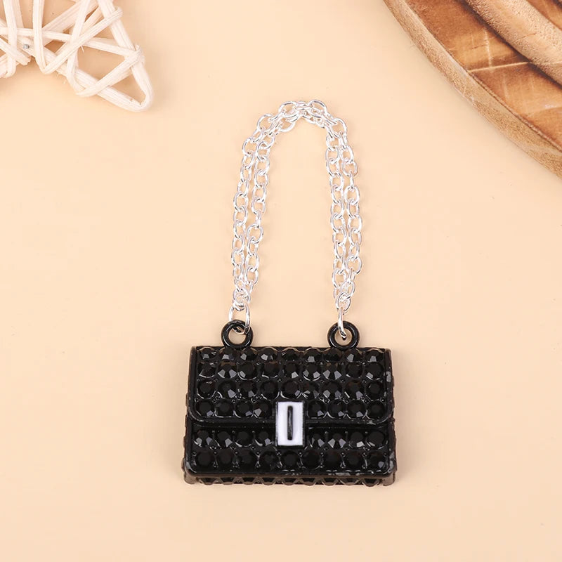 Miniature Metal Handbag with Chain – Dollhouse Accessory