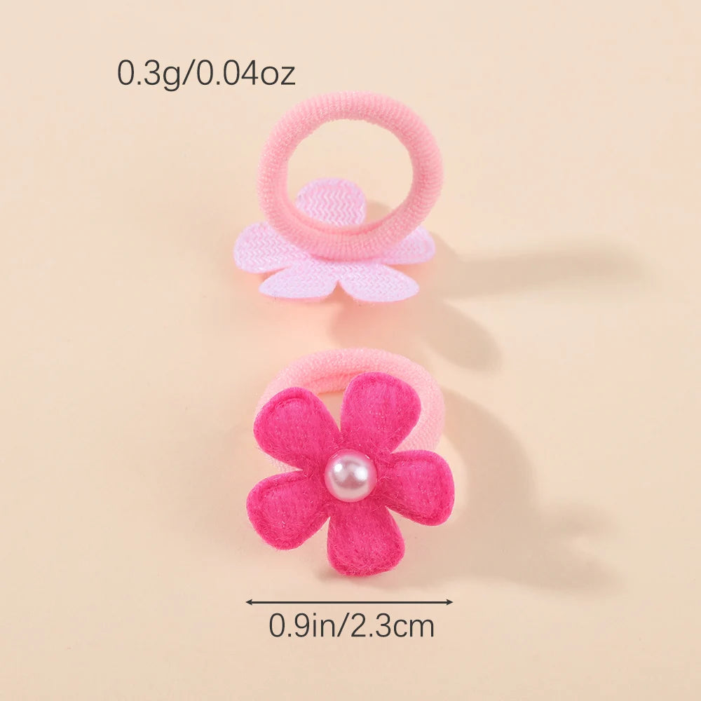 Girls Kids Hair Ties Pink Heart Star Ponytail Holders 10/20pcs Kids Hair Ties Nixie