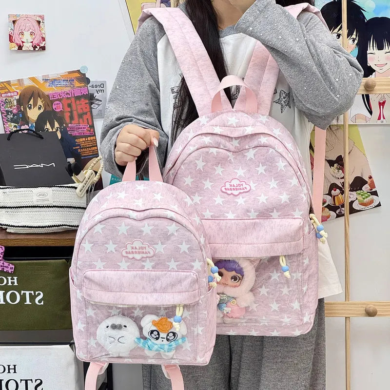Korean Style School Backpack for Teen Girls – Lightweight Nylon School Backpack Nixie