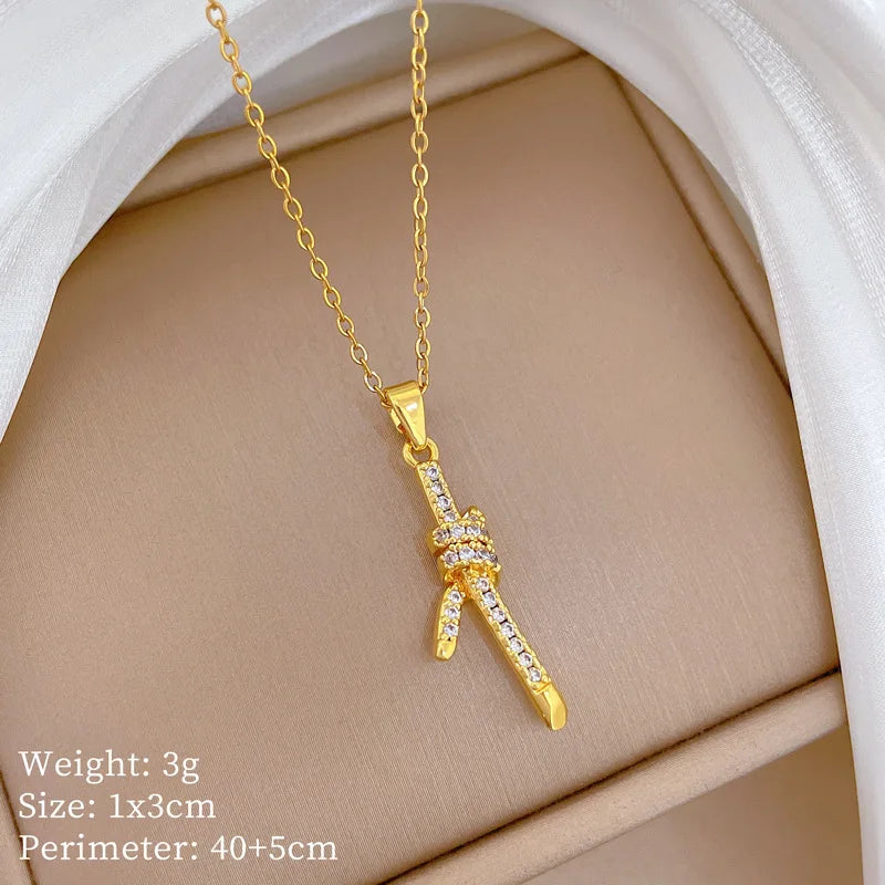 Women's Gold-Plated Stainless Steel Pendant Clavicle Necklace Pendant Necklace Nixie XL2606-679