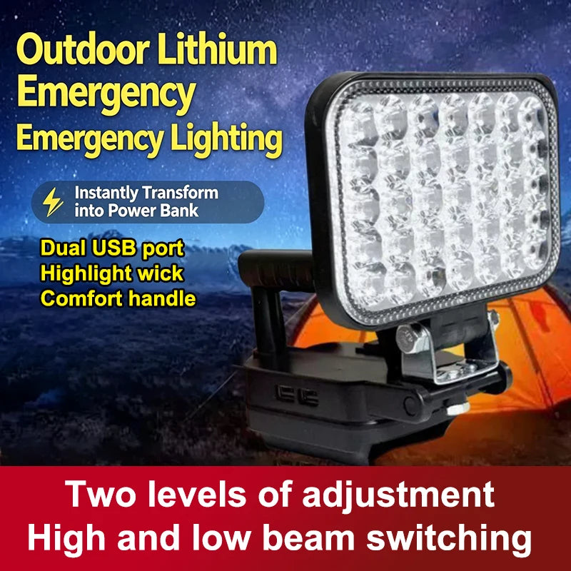 120W Rechargeable LED Work Light | Dual USB Portable Camp Lamp LED Work Light Nixie A1