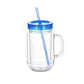 20 Oz Snow Globe Tumbler Double Wall DIY Glitter Cup w/ Handle DIY Glitter Tumbler Nixie Blue