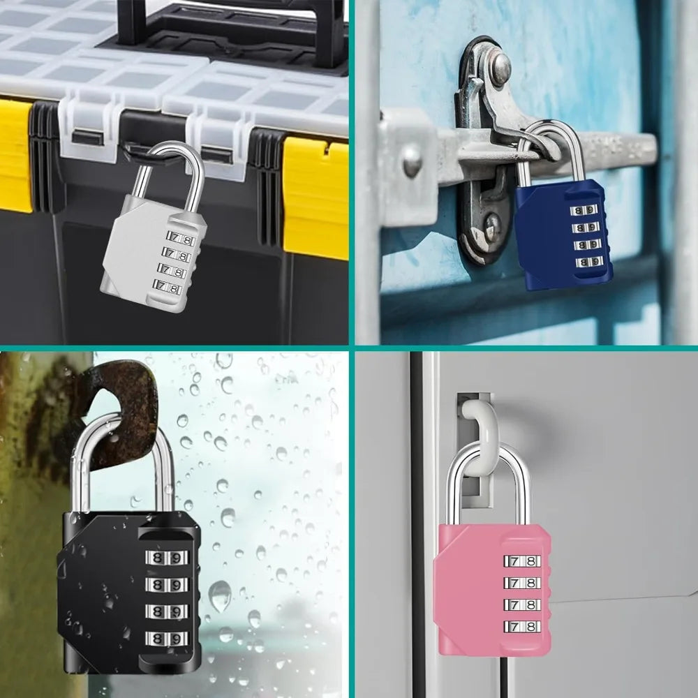 4-Digit Resettable Combination Padlock – Weatherproof Keyless Lock