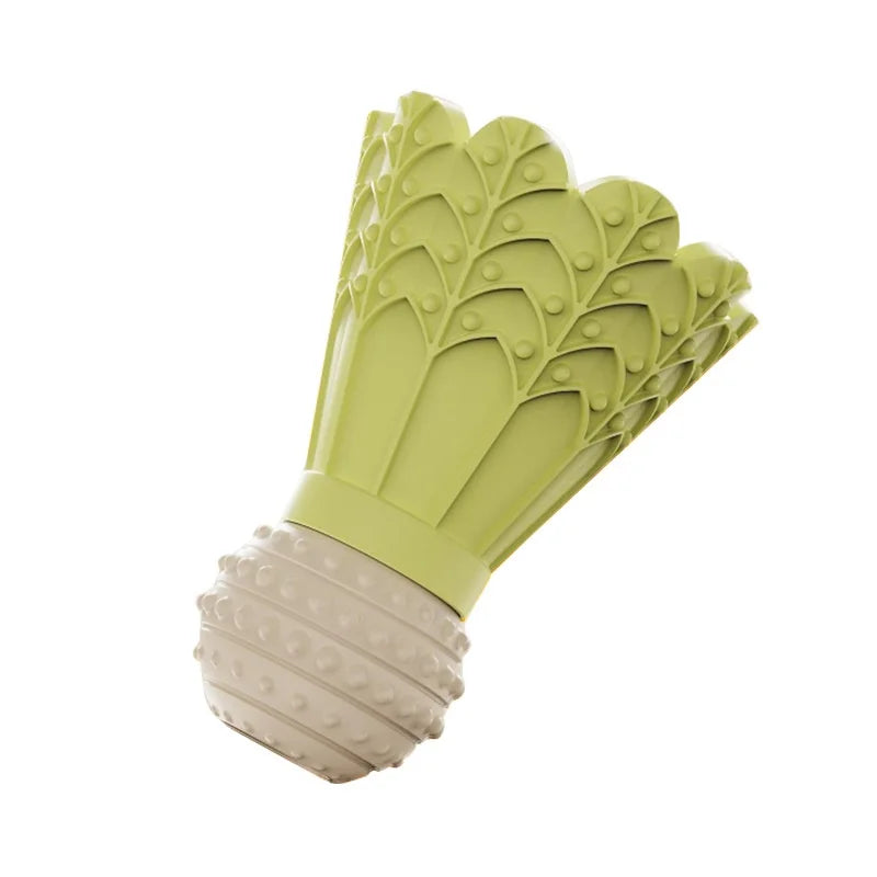 Badminton Shape Interactive Dog Chew Toy – Bite-Resistant TPR Dog Chew Toy Nixie green