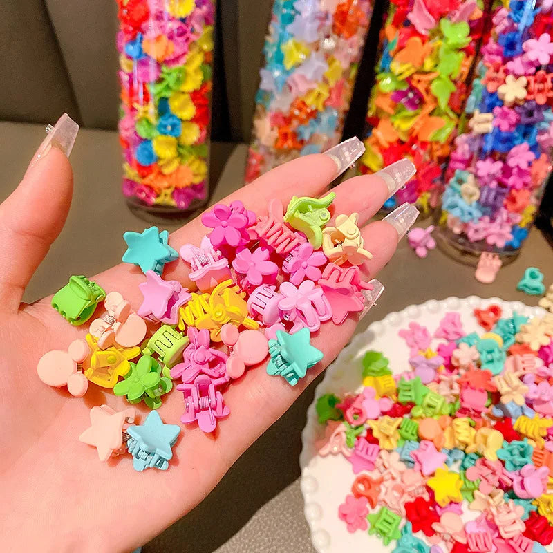 50pcs Kids Mini Hair Claw Clips – Flower Star Crown Set Kids Hair Clips Nixie