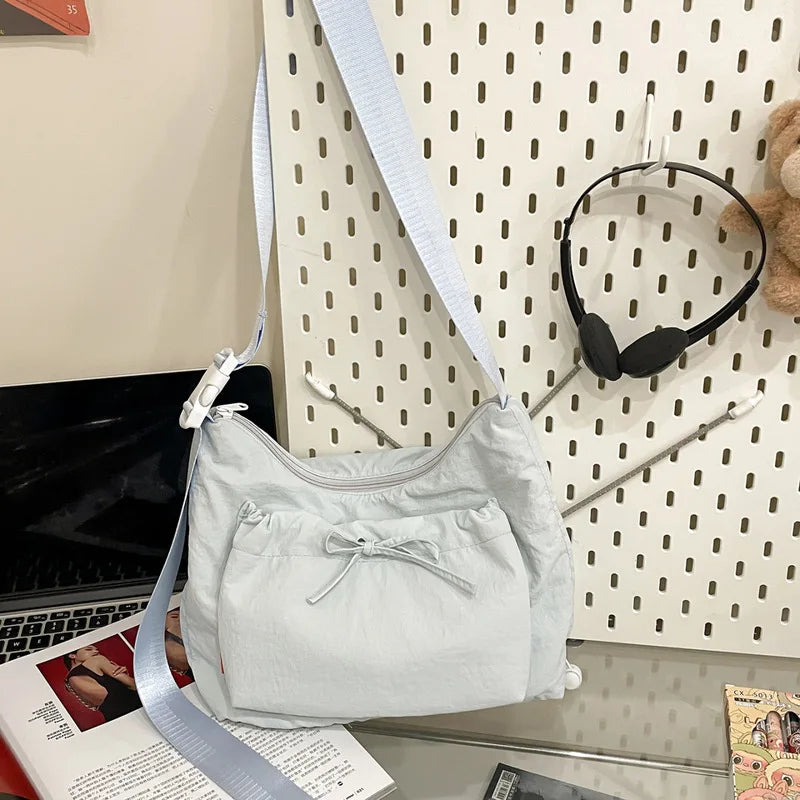 Nixie Pleated Puff Drawstring Hobo Bag | Large Capacity Hobo Shoulder Bag Nixie