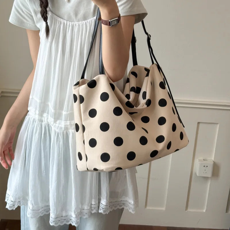 Vintage Polka Dot Cotton-Linen Shoulder Bag – Nixie Women's Shoulder Bag Nixie