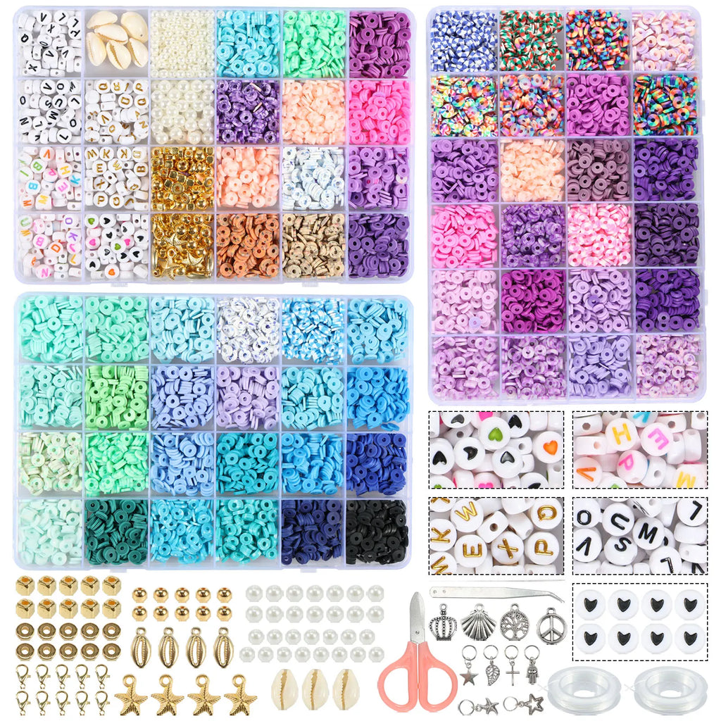 Clay Beads Bracelet Making Kit – 7800+ Pcs, 60 Colors DIY Bead Craft Kit Nixie 60 colors