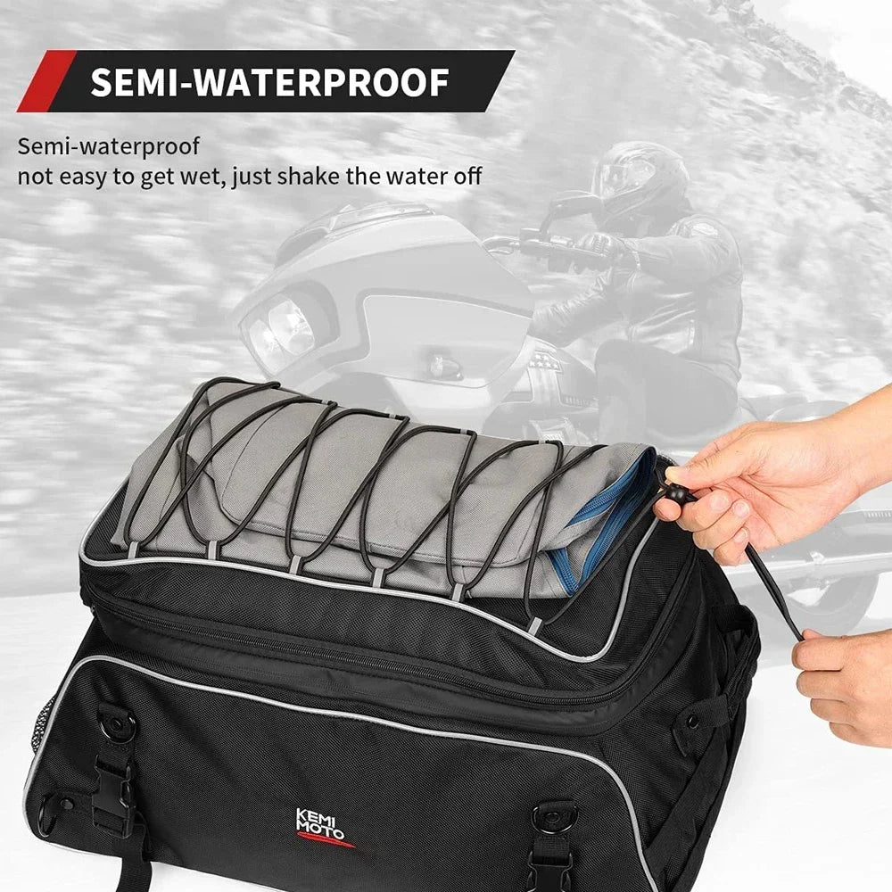 KEMITOUR Motorcycle Trunk Bag – Road King Street Glide Rack Bag Motorcycle Trunk Bag Nixie
