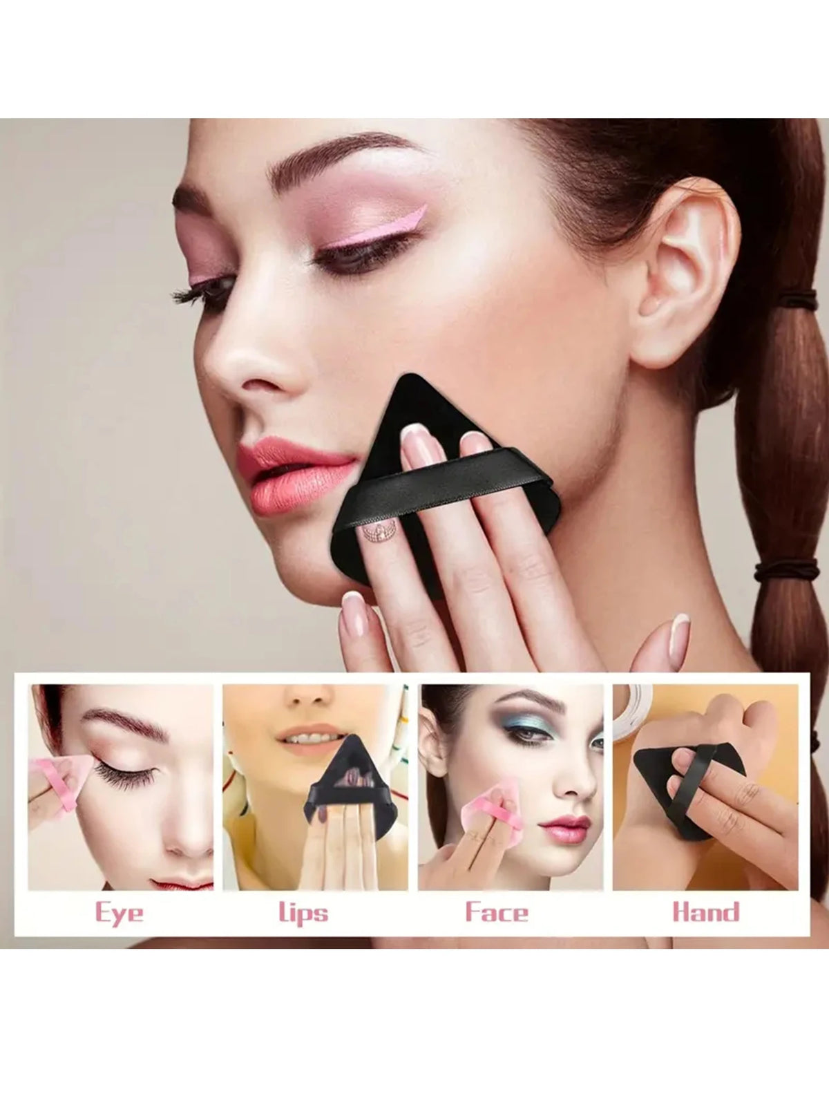 50PCS Triangular Powder Puff Makeup Sponge Set – Multi-Color Makeup Powder Puff Nixie