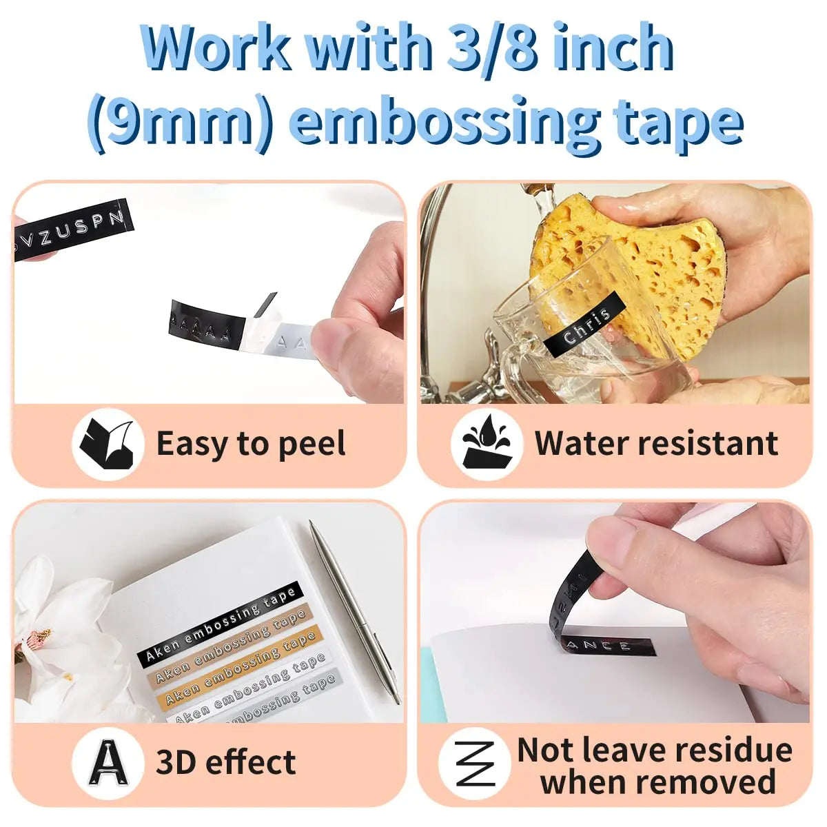 Labelife Handheld Embossing Label Maker + 6 Tapes | Vintage 3D Embossing Label Maker Nixie