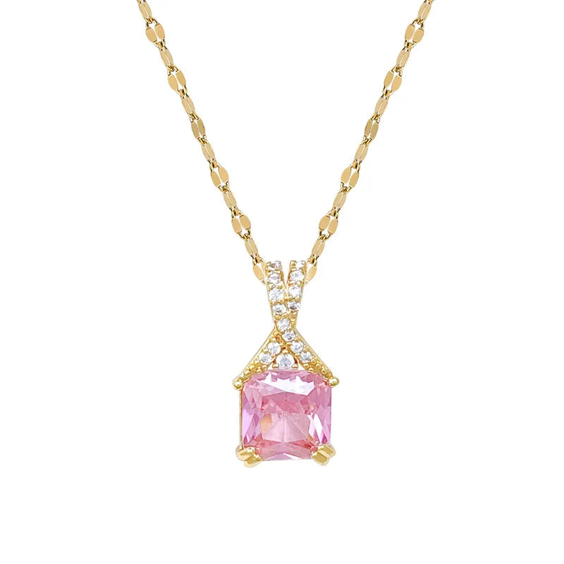 Cross Diamond Pendant Choker Necklace | Gold Stainless Steel Pendant Choker Necklace Nixie