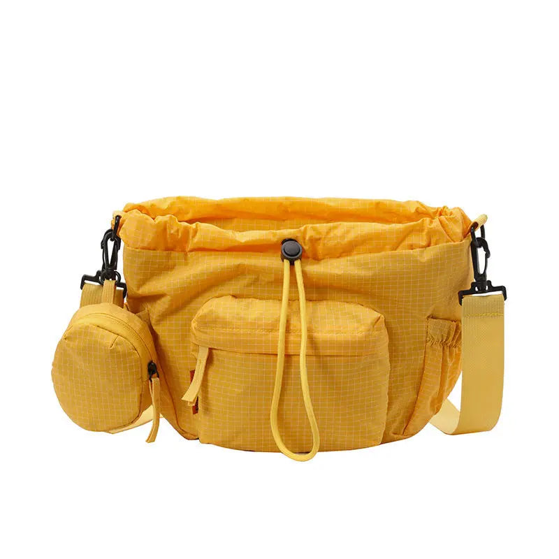 Unisex Plaid Nylon Crossbody Bag – Lightweight Travel Satchel Crossbody Shoulder Bag Nixie