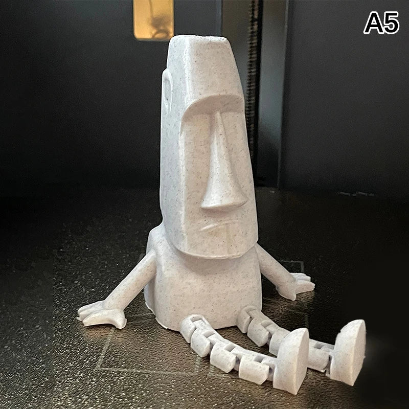 3D Printed Moai Statue – Movable Joints Collectible Figurine Collectible Figurine Nixie A5