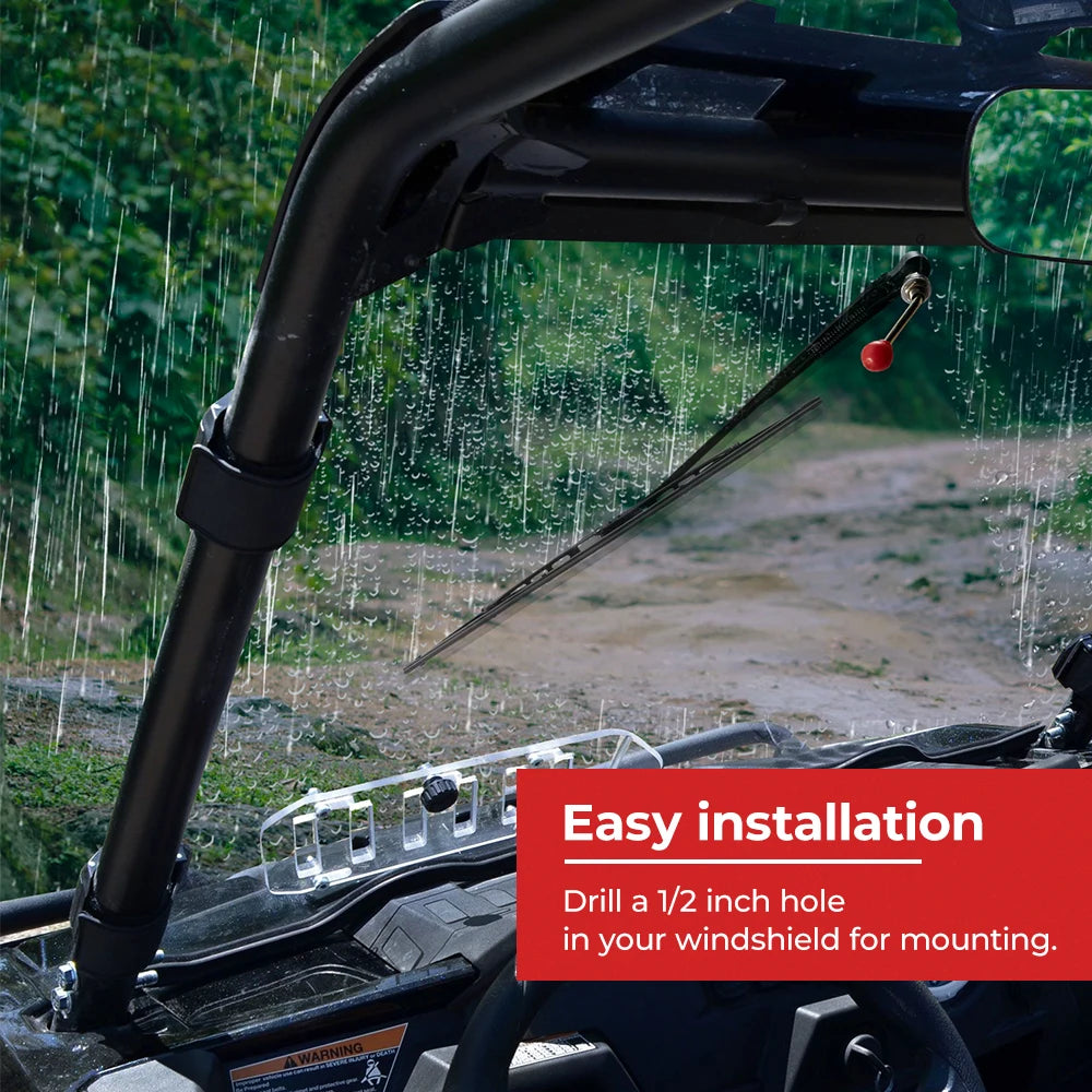 KEMIMOTO UTV Manual Windshield Wiper Kit – Polaris Can-Am UTV Windshield Wiper Nixie