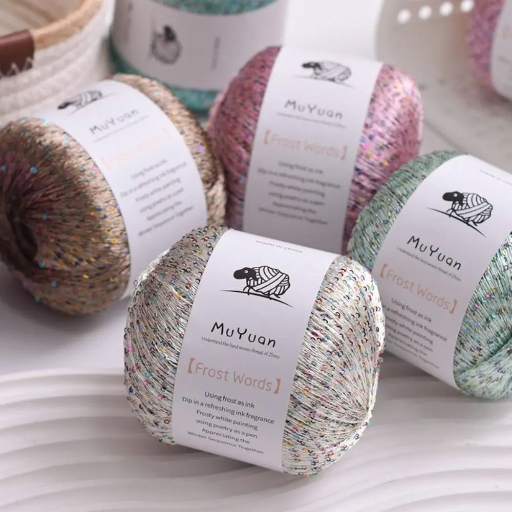 Nylon Sequin Crochet Thread 50g – DIY Woven Craft Yarn Sequin Craft Thread Nixie