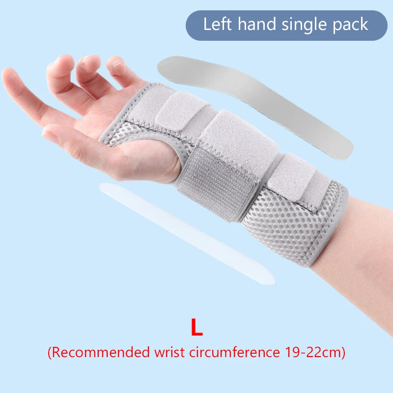 Adjustable Wrist Brace Dual Aluminum Splint – Right & Left Wrist Brace Splint Nixie grey-left-L