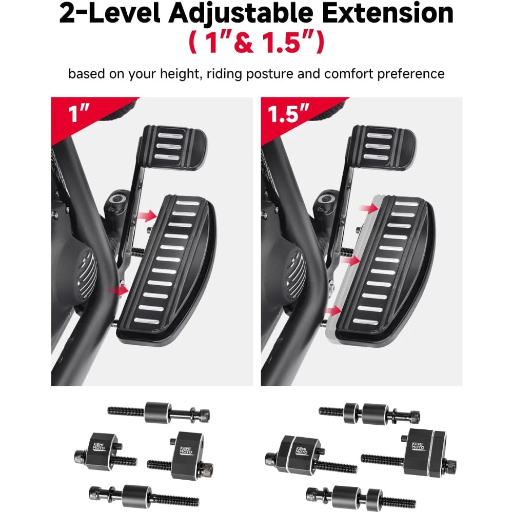 Motorcycle Floorboard Extension Kit – CNC Aluminum 1" & 1.5" Floorboard Extension Kit Nixie