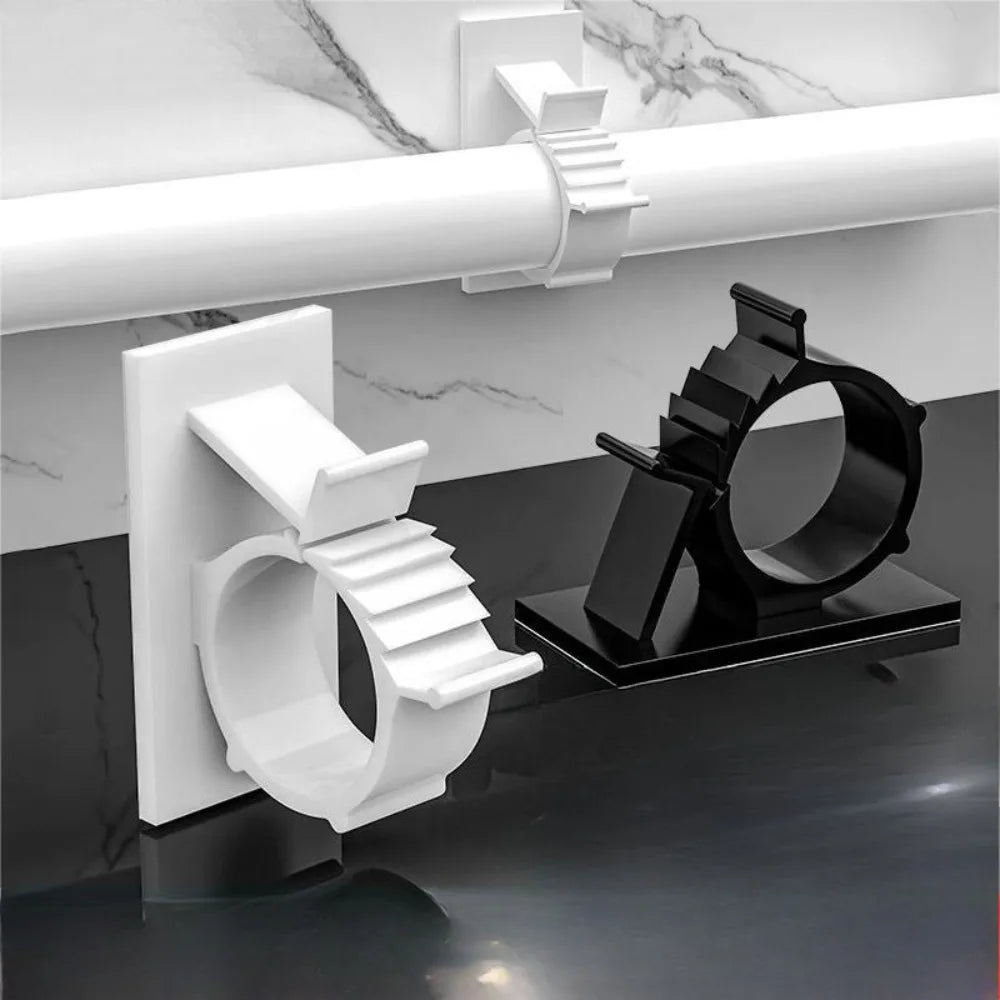 5PCS No-Drill Self-Adhesive Pipe Clips for Wire & Pipe Fixing