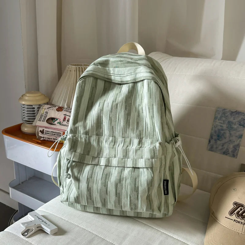 Korean Style Striped Casual Lightweight Student Backpack Student Backpack Nixie