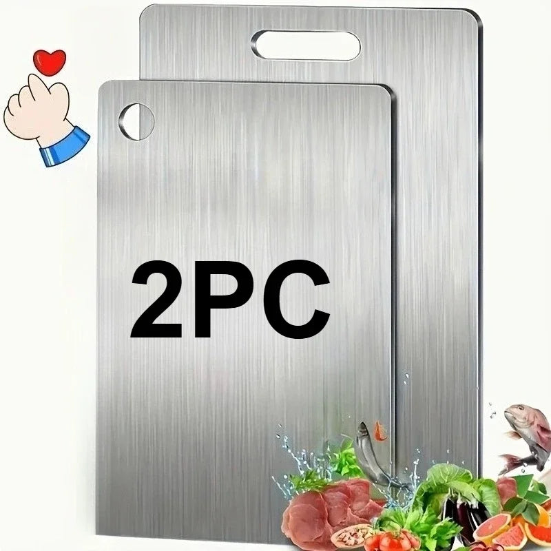 2-Piece Stainless Steel Cutting Board Set – Non-Slip, BPA Free Stainless Steel Cutting Board Nixie