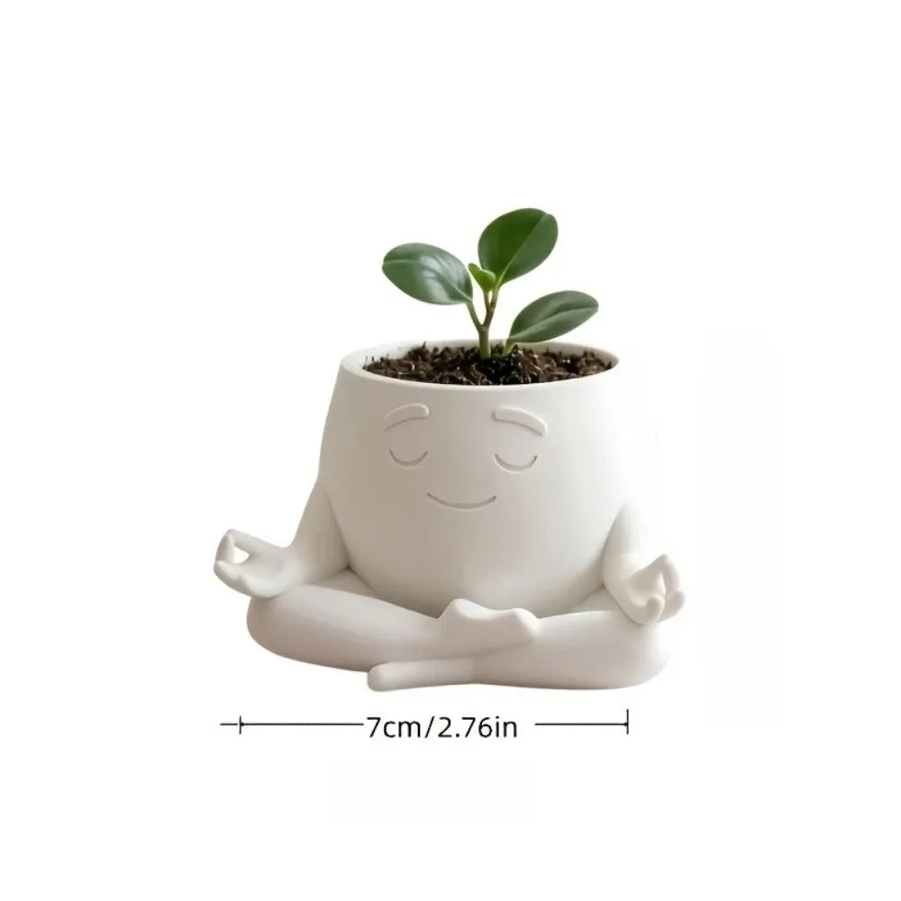 3D Printed Meditation Succulent Planter – Desk Ornament Decorative Planter Nixie