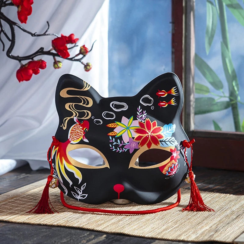 Handmade Japanese Cat Half Face Mask – Anime Cosplay & Stage Cosplay Face Mask Nixie