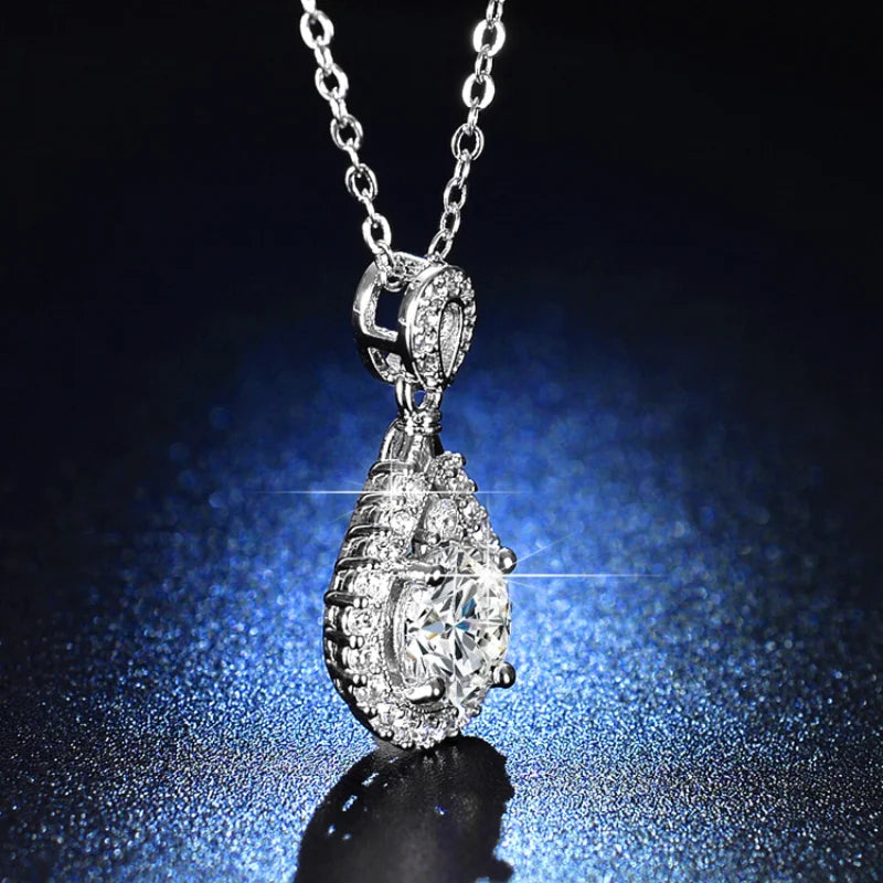 Silver CZ Cubic Zirconia Pendant Necklace | Bridal Wedding Jewelry Pendant Necklace Nixie