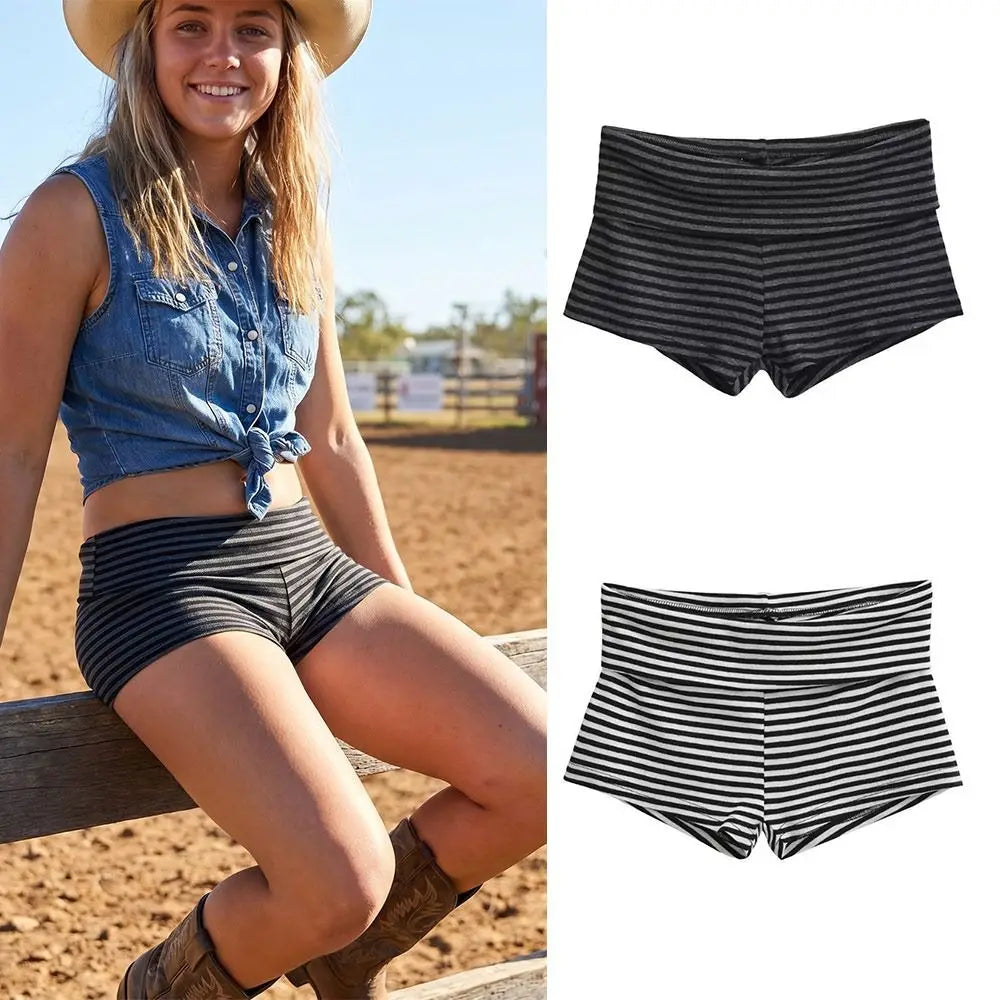 Women's Striped Elastic Waist Casual Summer Shorts Women's Casual Shorts Nixie
