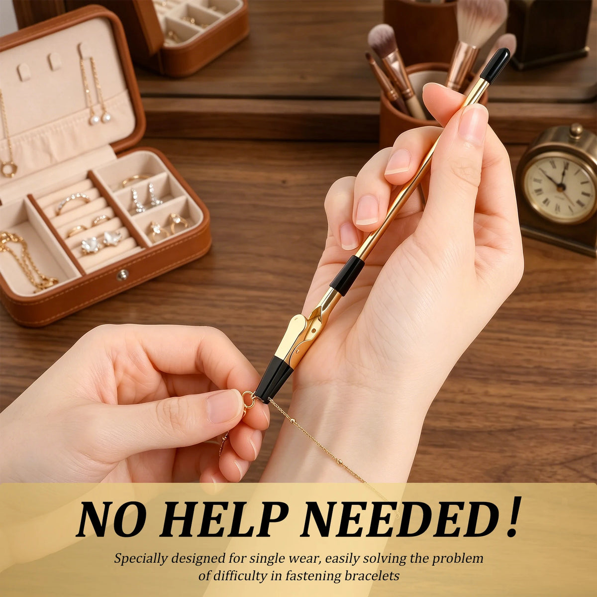 Bracelet Helper Tool – One-Handed Clasp Fastener Aid Jewelry Wearing Aid Nixie