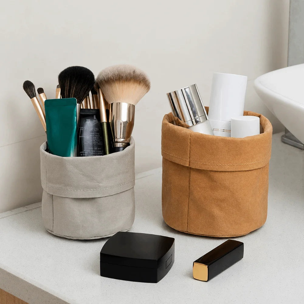 Washable Kraft Paper Storage Bag – Waterproof, Multi-Use Organizer