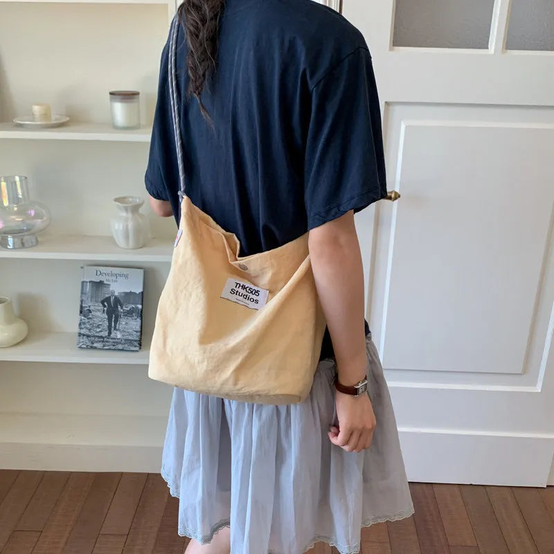 Nixie Women's Canvas Bucket Bag – Korean Crossbody Style Canvas Bucket Bag Nixie