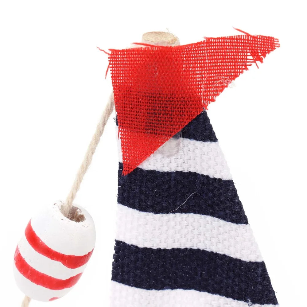 Wood Mini Mediterranean Sailboat Ornament – Retro Marine Decor Tabletop Sailboat Ornament Nixie
