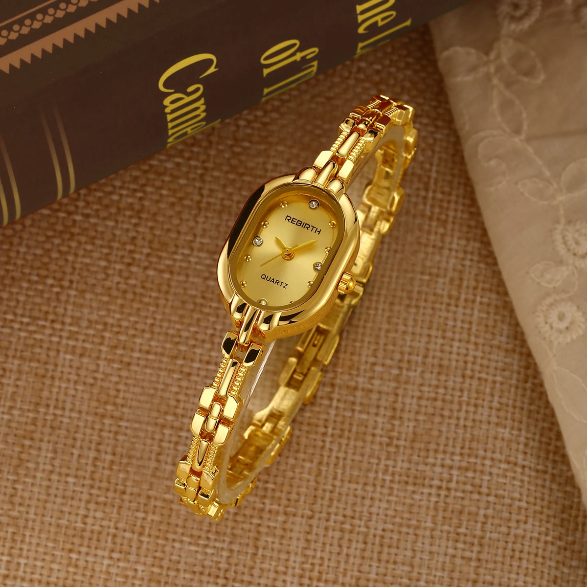 REBIRTH Ladies Elegant Luxury Quartz Bracelet Watch Ladies Bracelet Watch Nixie