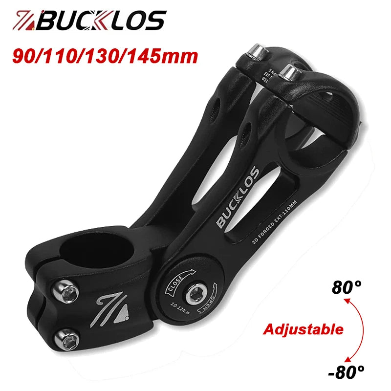 BUCKLOS Adjustable Bike Stem 3D Forged Aluminum 90–145mm Adjustable Bike Stem Nixie