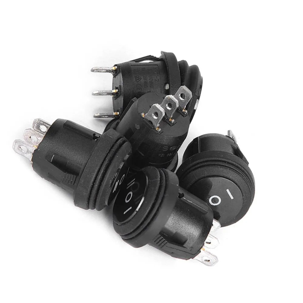 5PCS Black SPDT Rocker Switch 3-Position 10A 125V Waterproof Rocker Switch Nixie