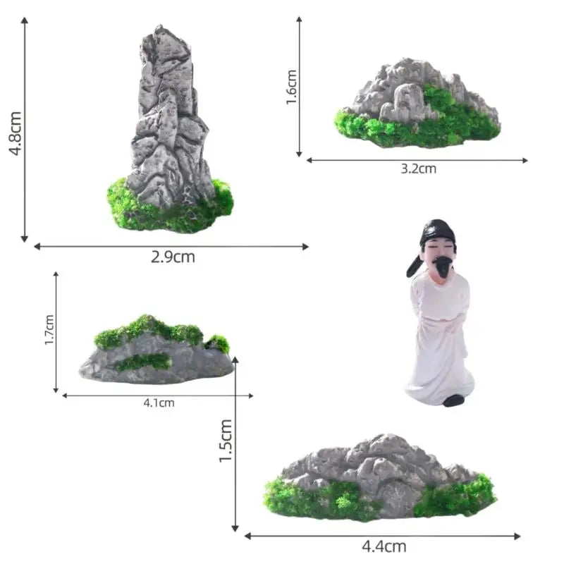 Miniature Mountain Stone Decor – Resin Bonsai Terrarium Ornament Miniature Garden Ornament Nixie