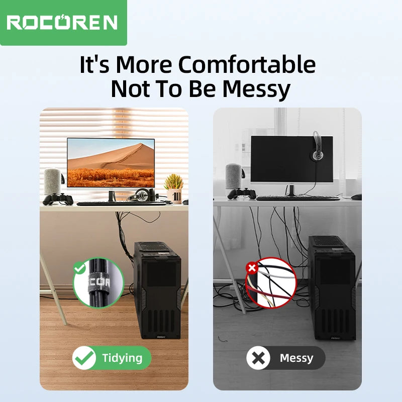 Rocoren Cable Organizer Wire Winder & USB Cord Protector Cable Organizer Nixie