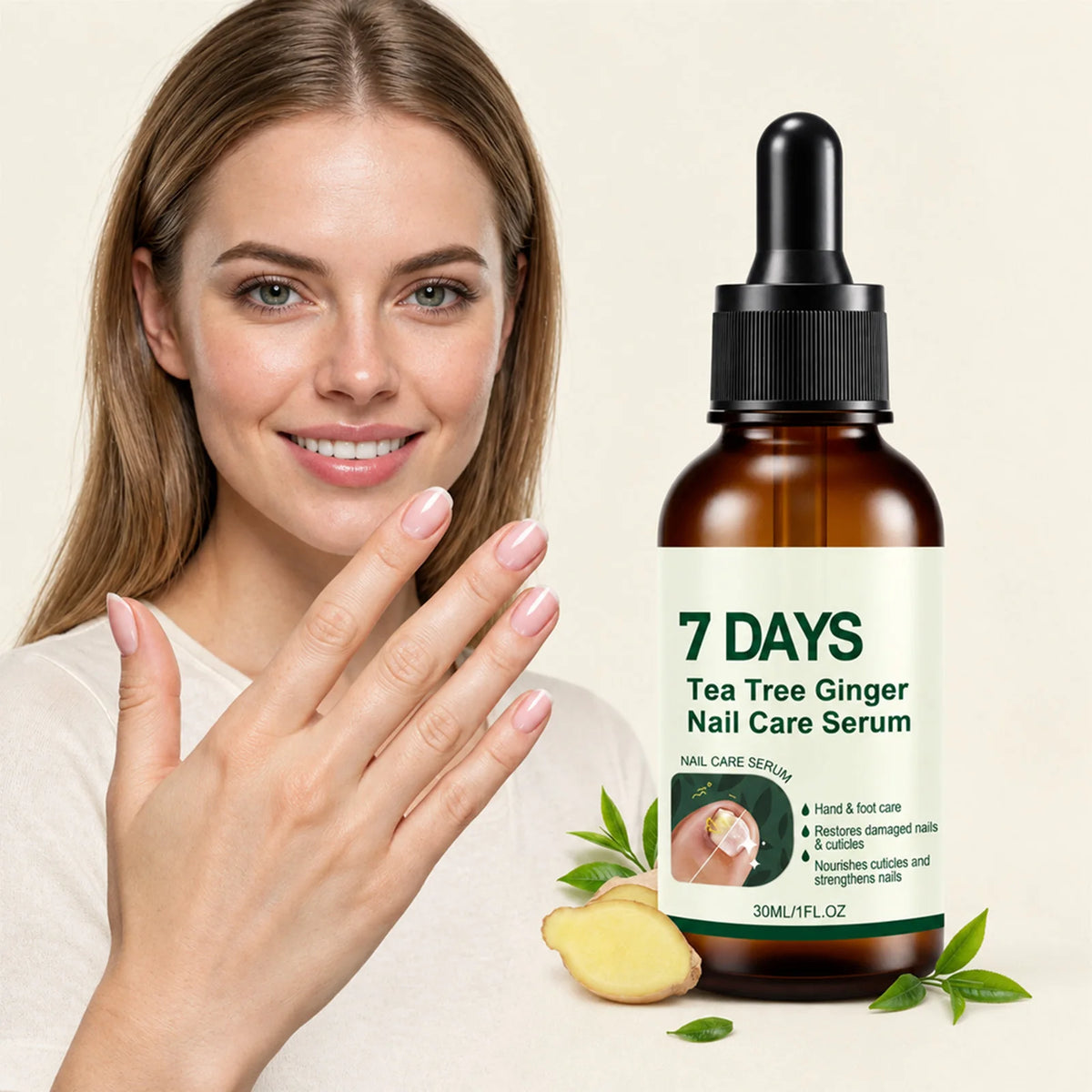 Tea Tree Ginger Nail Serum – Cuticle & Nail Care 30ml Nail Treatment Serum Nixie